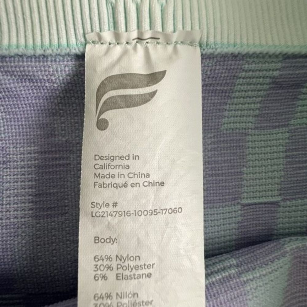 Fabletics Womens Multicolored Checkered High Waisted Seamless‎ 7/8 Leggings XL - Picture 7 of 8